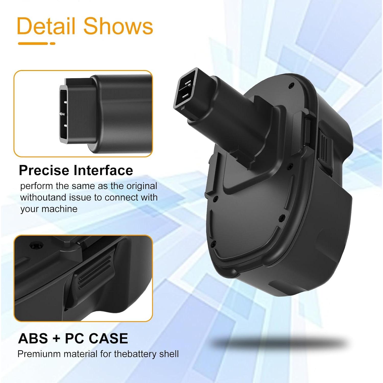 Paquete de 2 Baterías de Reemplazo 18V 3600mAh Dewalt DC9096