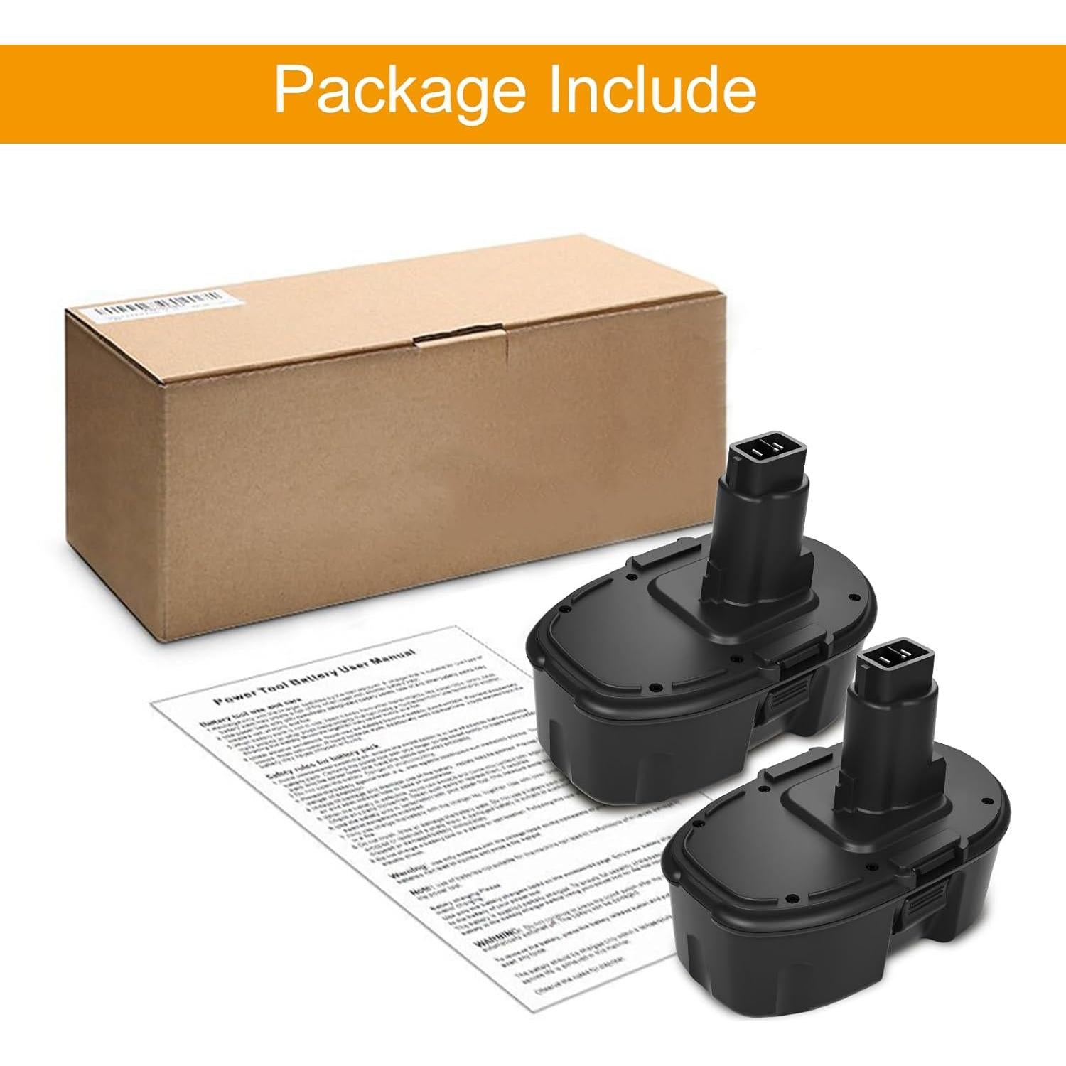 Paquete de 2 Baterías de Reemplazo 18V 3600mAh Dewalt DC9096