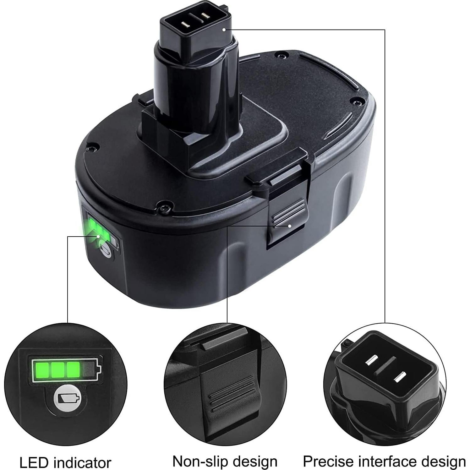 Batería de Litio-Ion DTK 18V 6.5Ah Reemplazo Dewalt 2 Pack