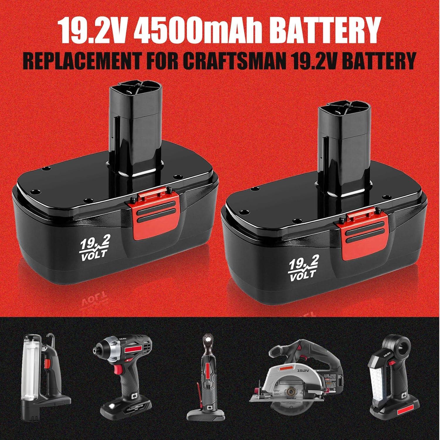 2 Baterías de Reemplazo 4.5Ah Craftsman 19.2V Ni-MH