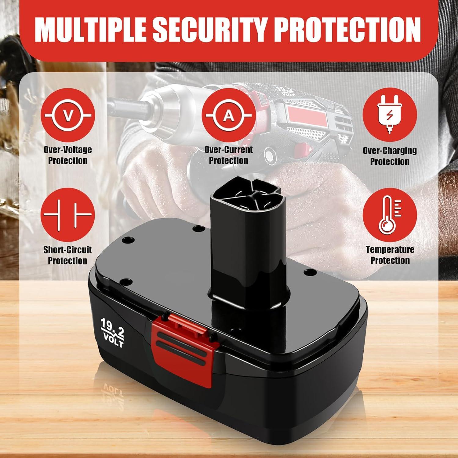 2 Baterías de Reemplazo 4.5Ah Craftsman 19.2V Ni-MH