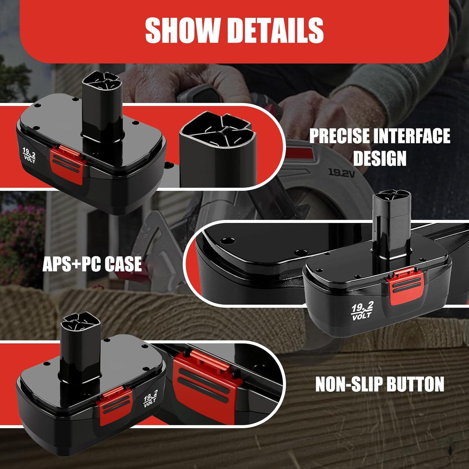 2 Baterías de Reemplazo 4.5Ah Craftsman 19.2V Ni-MH