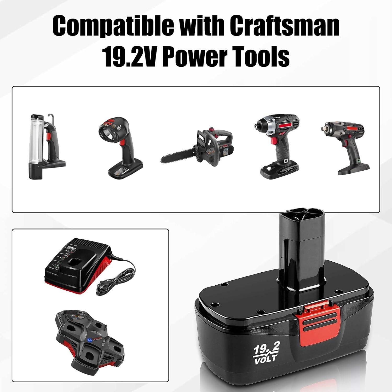 Pack 2 Baterías Ni-MH 19.2V 3600mAh TOPBATT para Craftsman