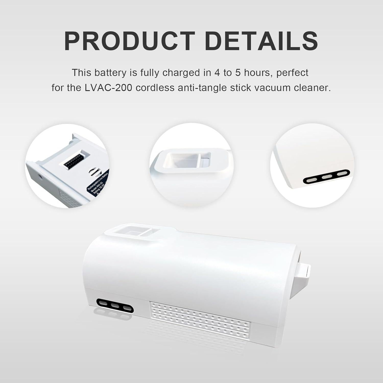 Batería de Reemplazo 3000mAh 22.2V para Aspiradora LEVOIT LVAC-200