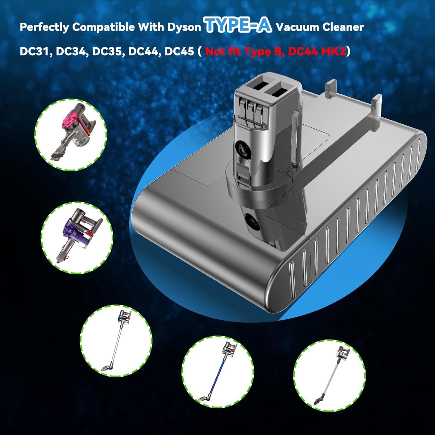 Batería de Litio-ion BATTOOL 8000mAh 22.2V para Dyson DC31 DC34 DC35