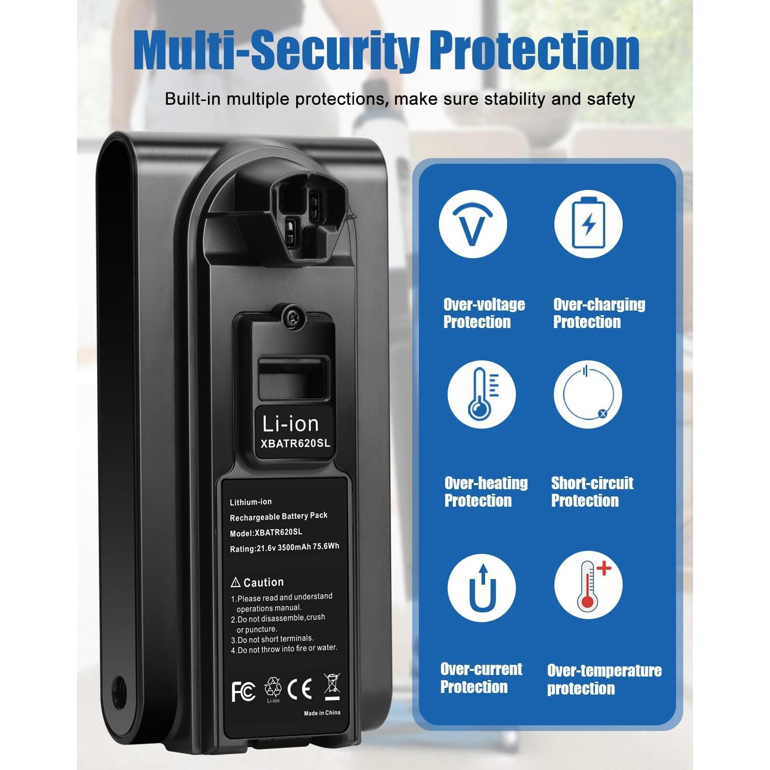 Batería de Reemplazo 3500mAh 21.6V para Aspiradora Shark XBATR620SL