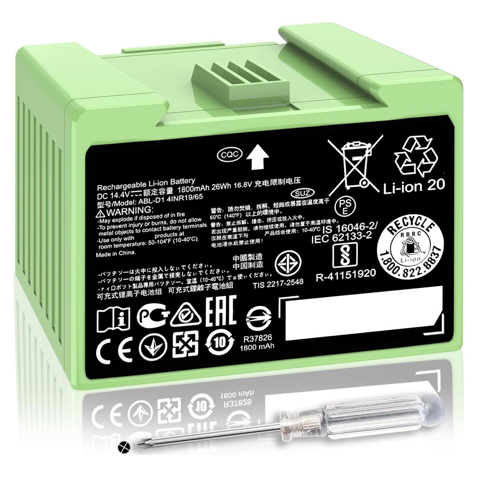 Batería de Reemplazo ABL-D1 para iRobot Roomba i/e Series 14.4V 1800mAh