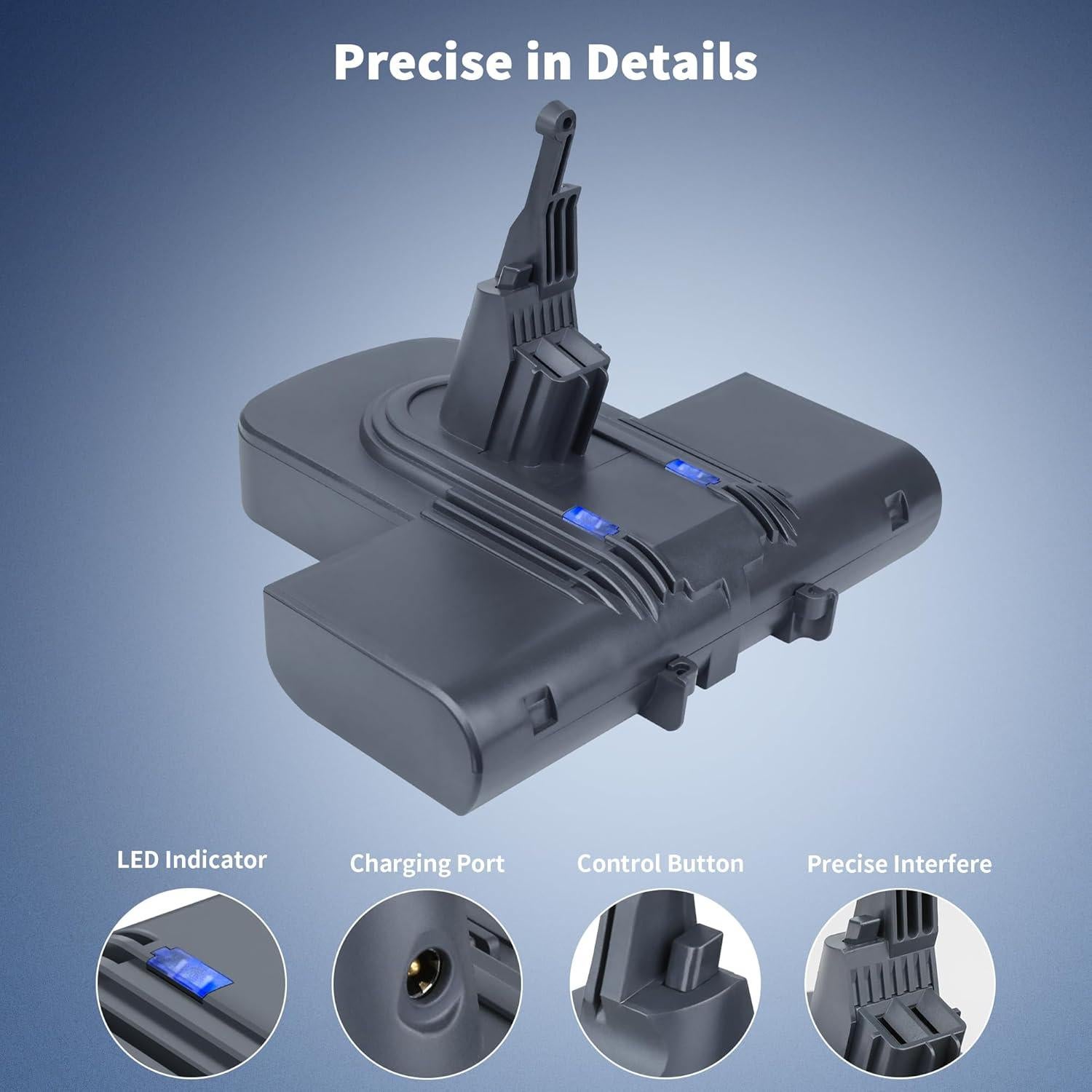 Batería de Reemplazo Li-ion 8000mAh para Dyson V8 - JEMERYY