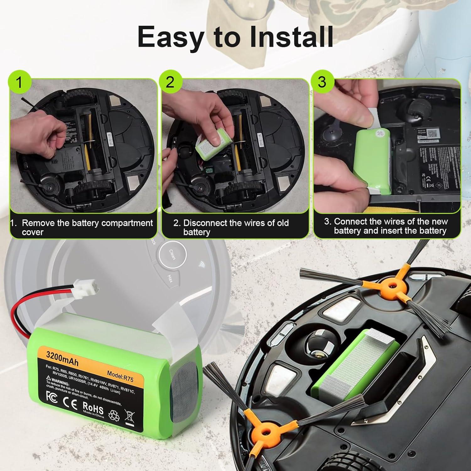 Batería de Reemplazo RVBAT850 3200mAh para Aspiradoras Shark