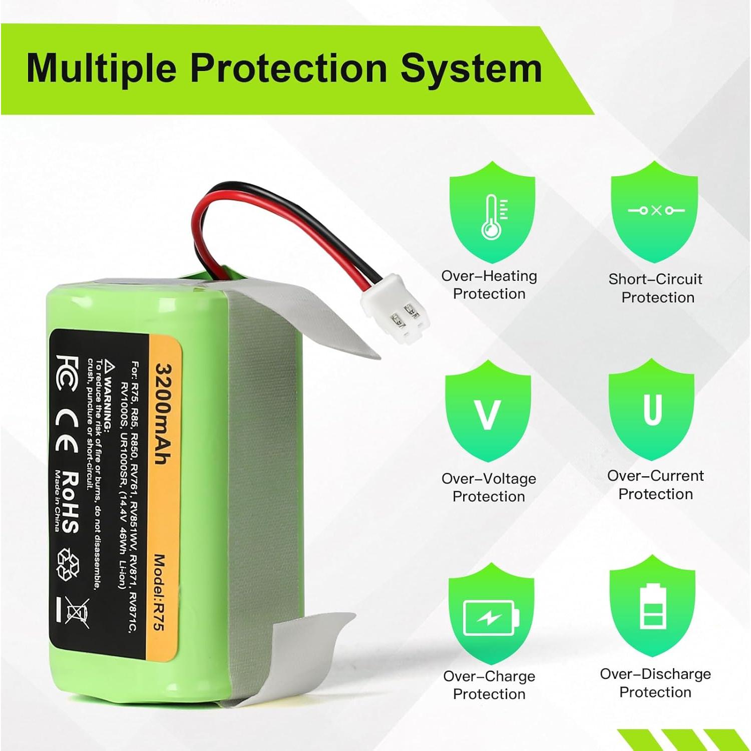 Batería de Reemplazo RVBAT850 3200mAh para Aspiradoras Shark