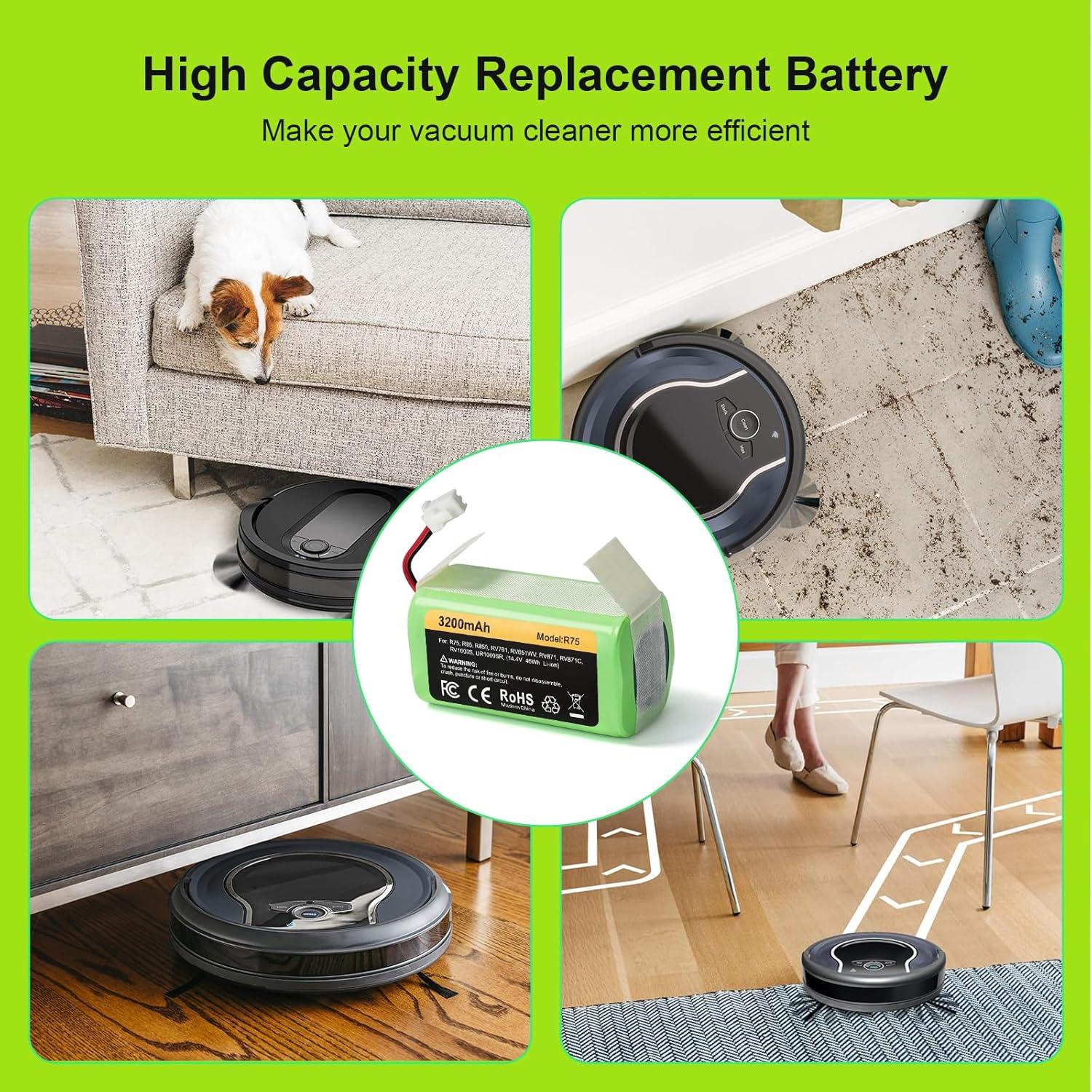 Batería de Reemplazo RVBAT850 3200mAh para Aspiradoras Shark