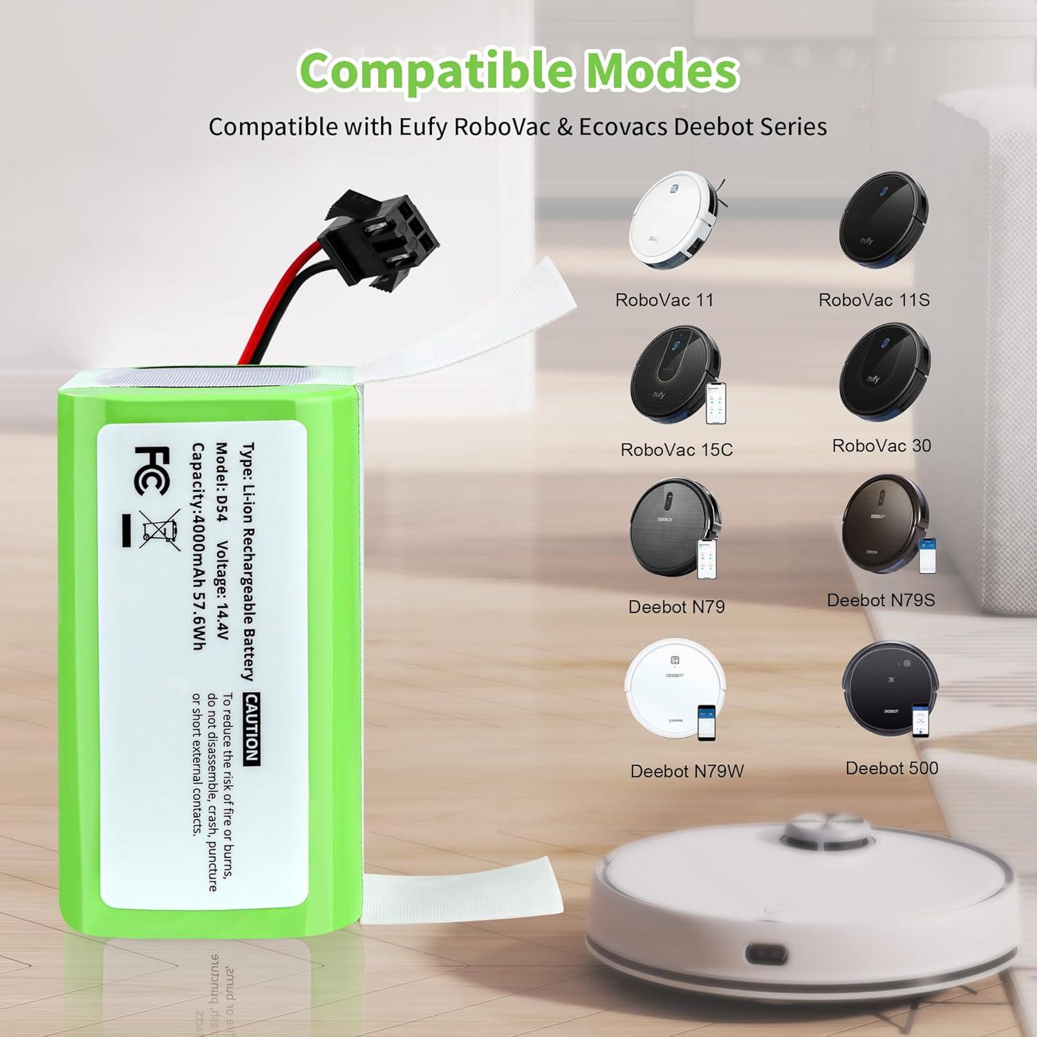 Batería de Reemplazo Li-ion 14.4V 4000mAh Eufy RoboVac