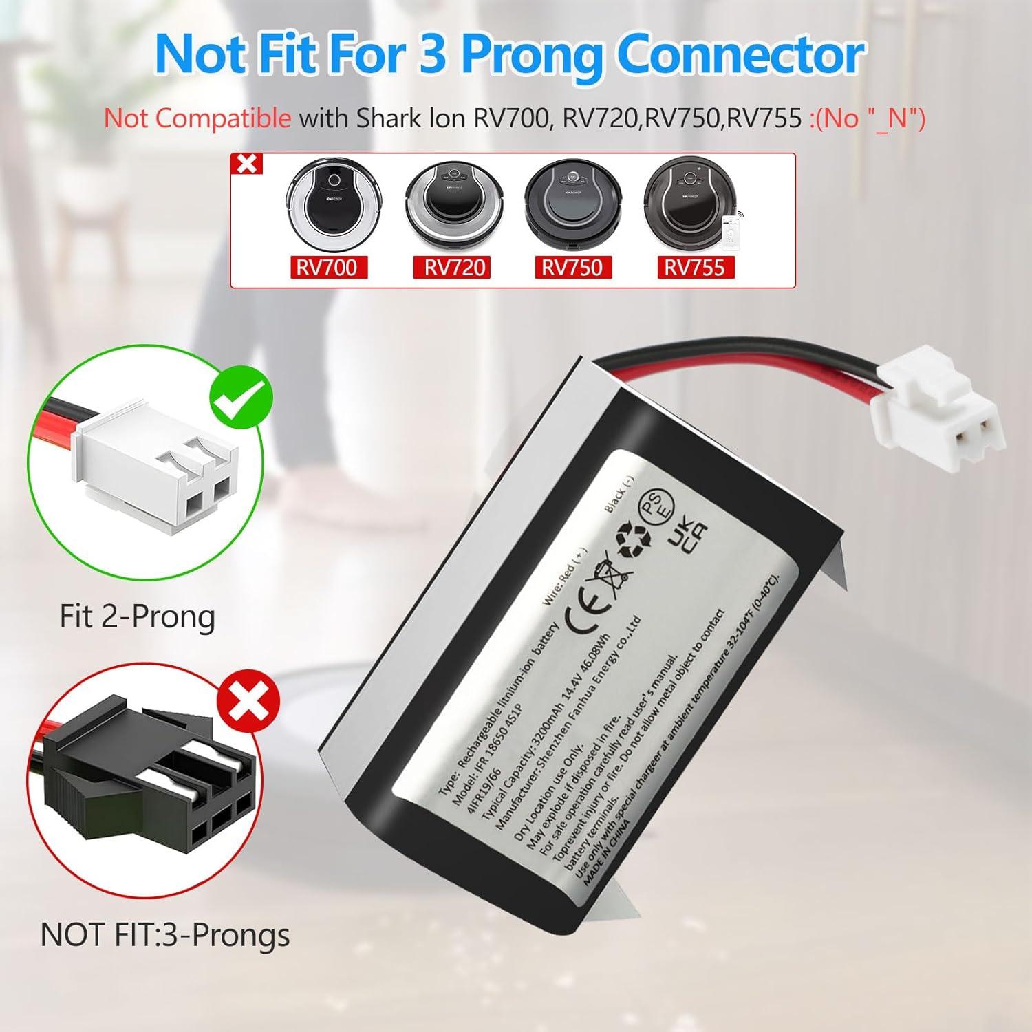 Batería de Reemplazo Shark RVBAT850 3200mAh 14.4V