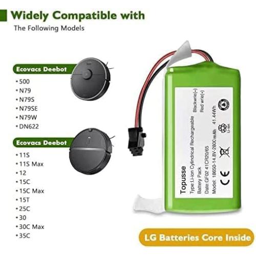 Batería de Reemplazo Li-ion 14.4V 2800mAh para Aspiradoras Eufy y Ecovacs
