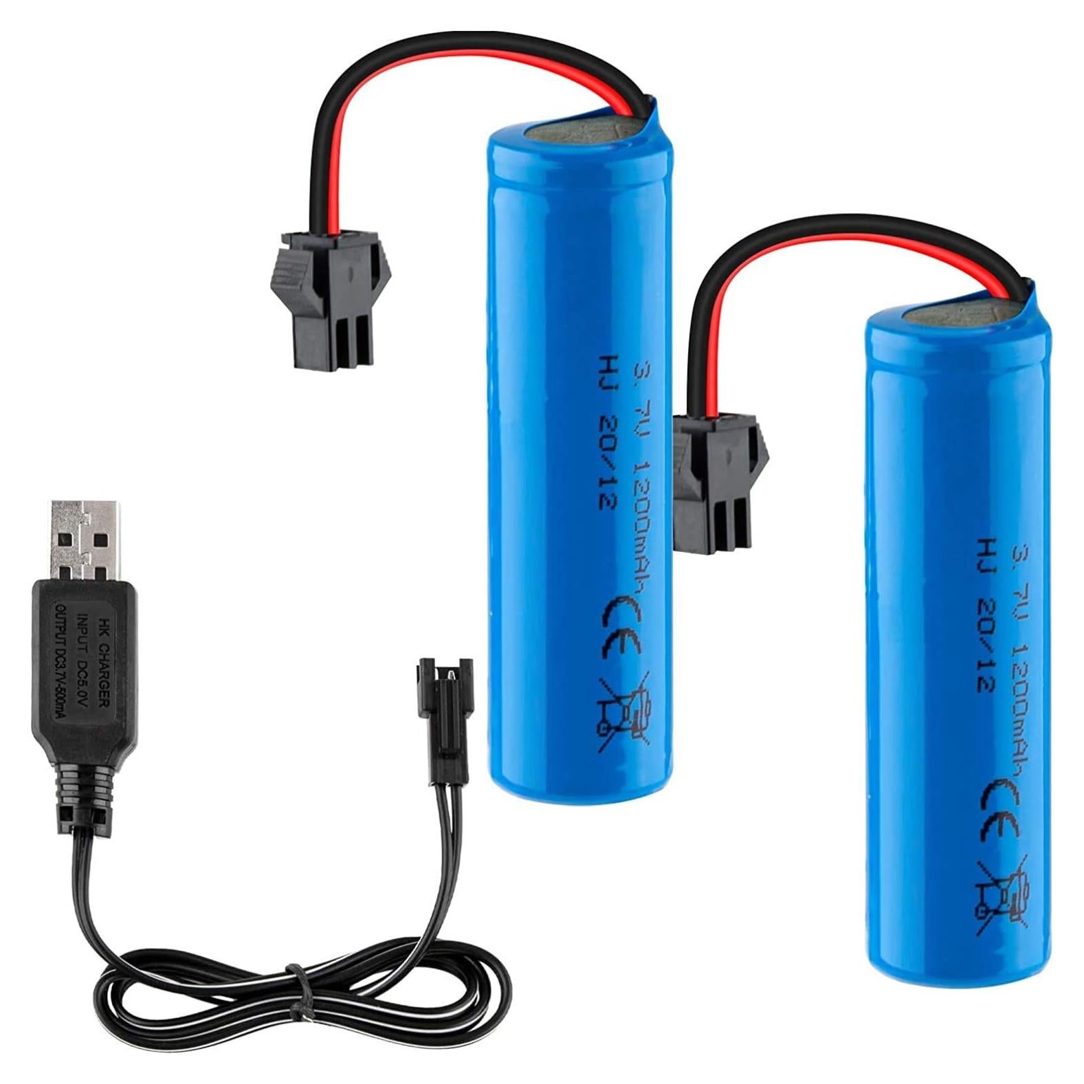 Batería Recargable Li-ion 3.7V 1200mAh FPVERA 2PCS con USB