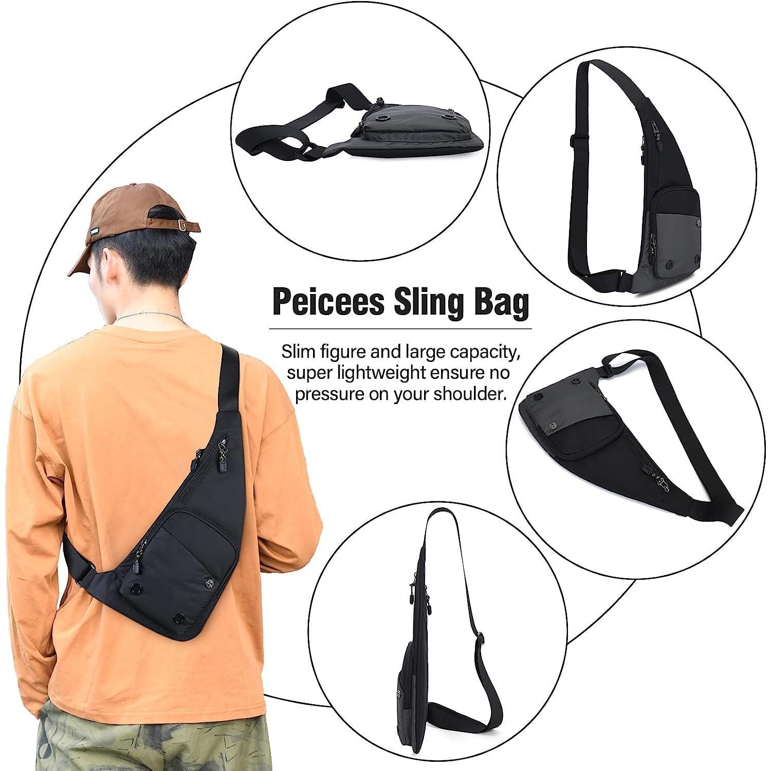 Bolsa Cruzada Peicees Kb283 Nylon Impermeable para Hombre
