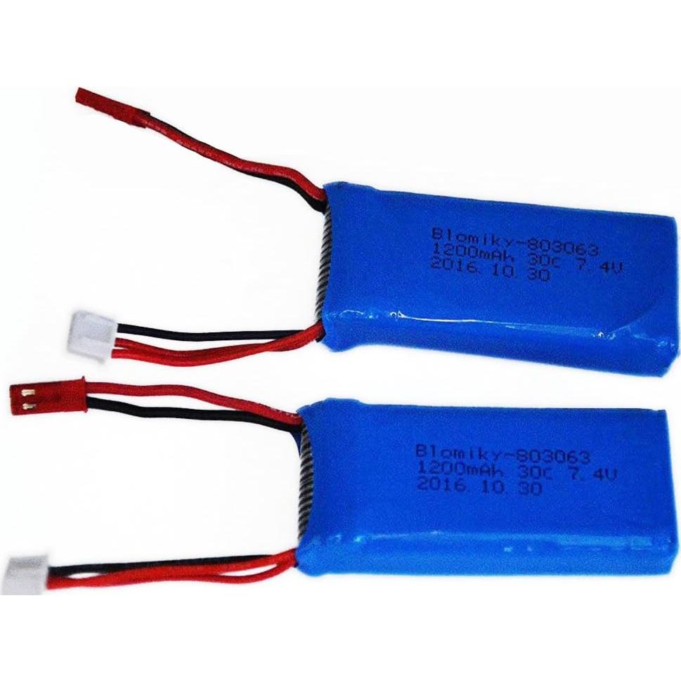 Batería Lipo 7.4V 1200mAh Blomiky con Conector JST y Cargador