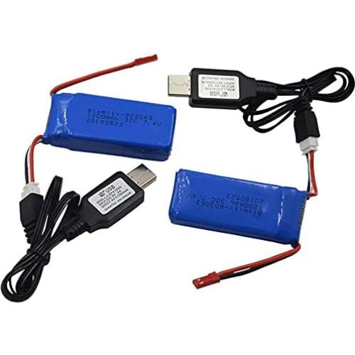 Batería Lipo 7.4V 1200mAh Blomiky con Conector JST y Cargador
