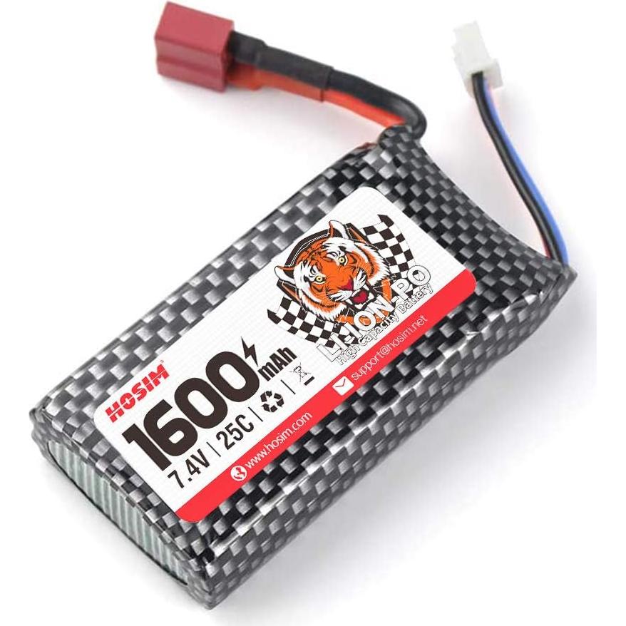 Batería Recargable Li-Po 7.4V 1600mAh Hosim para Autos RC 1:10