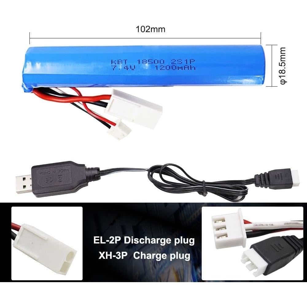 Batería Recargable Li-ion 7.4V 1200mAh KBT para RC