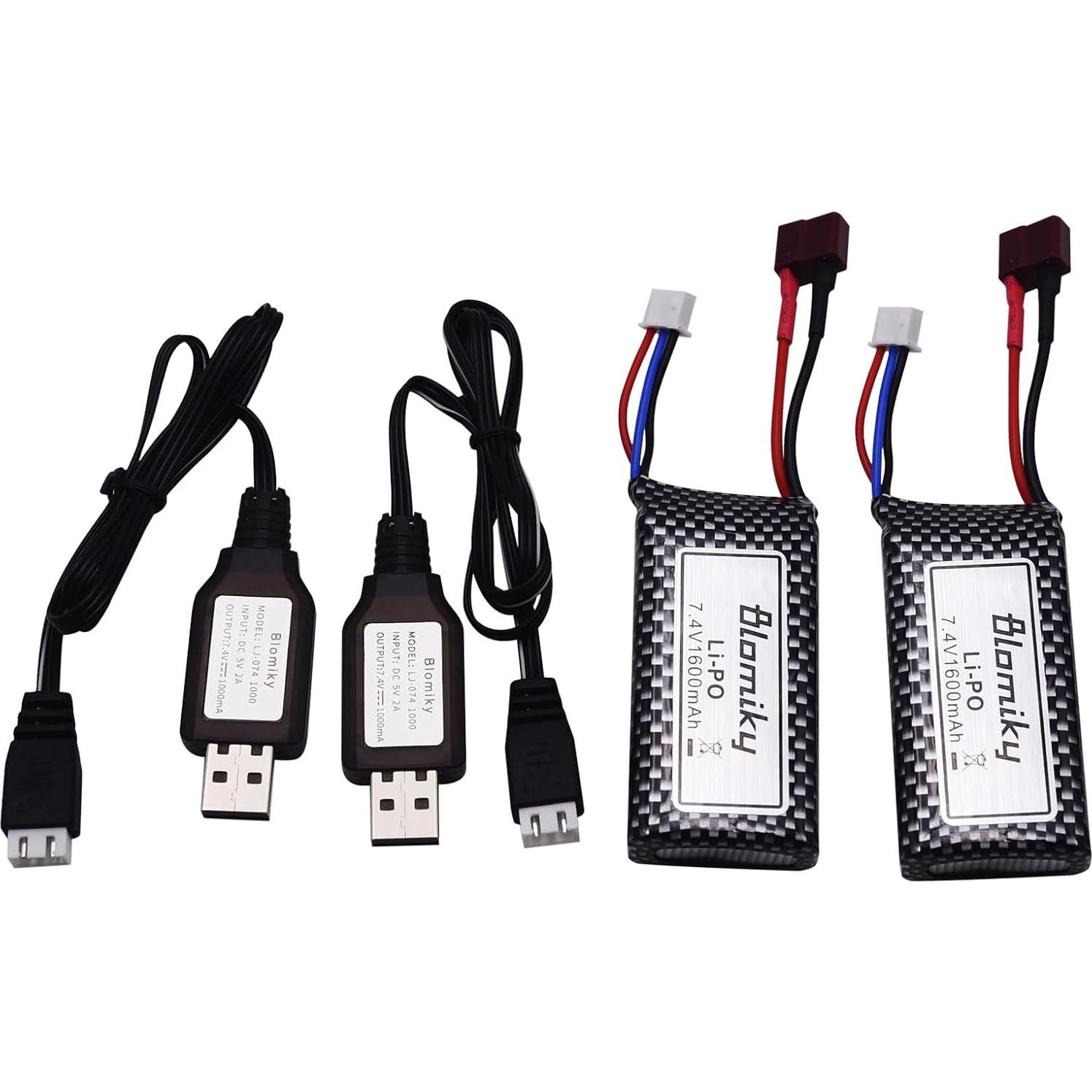 Batería Lipo 7.4V 1600mAh Blomiky 2 Pack para RC 1/10