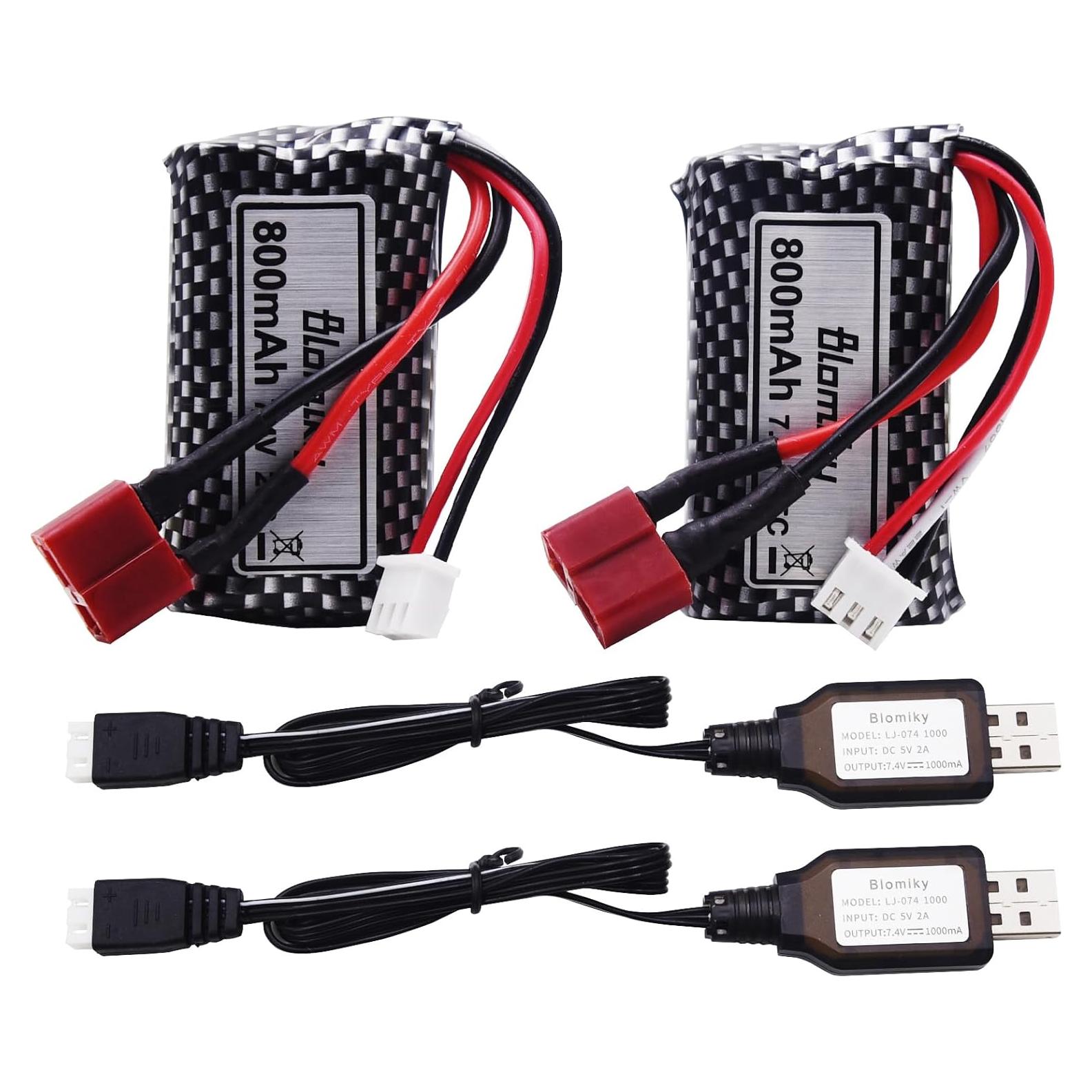 Batería Li-ion 7.4V 800mAh 2S Blomiky para RC Autos y Barcos