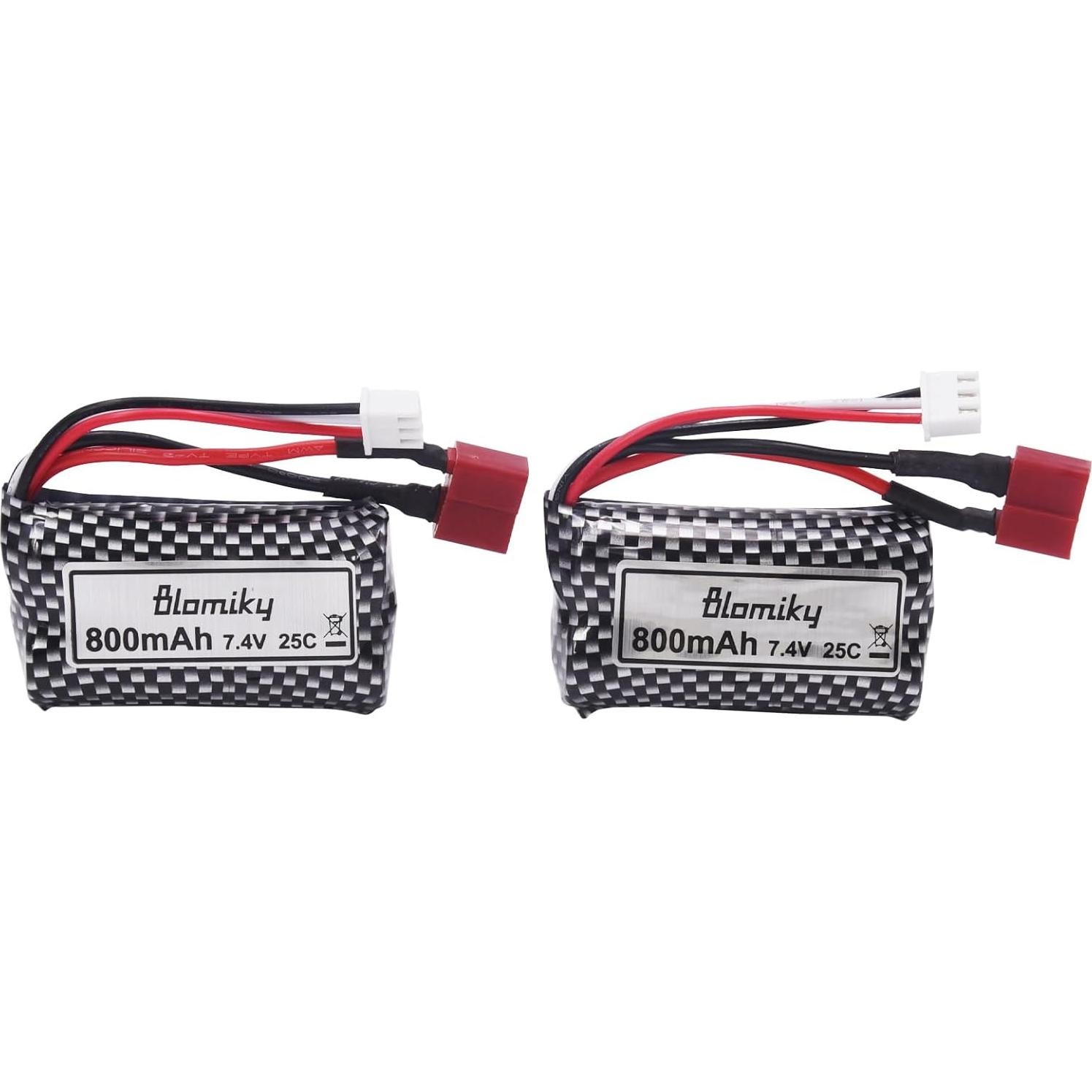 Batería Li-ion 7.4V 800mAh 2S Blomiky para RC Autos y Barcos