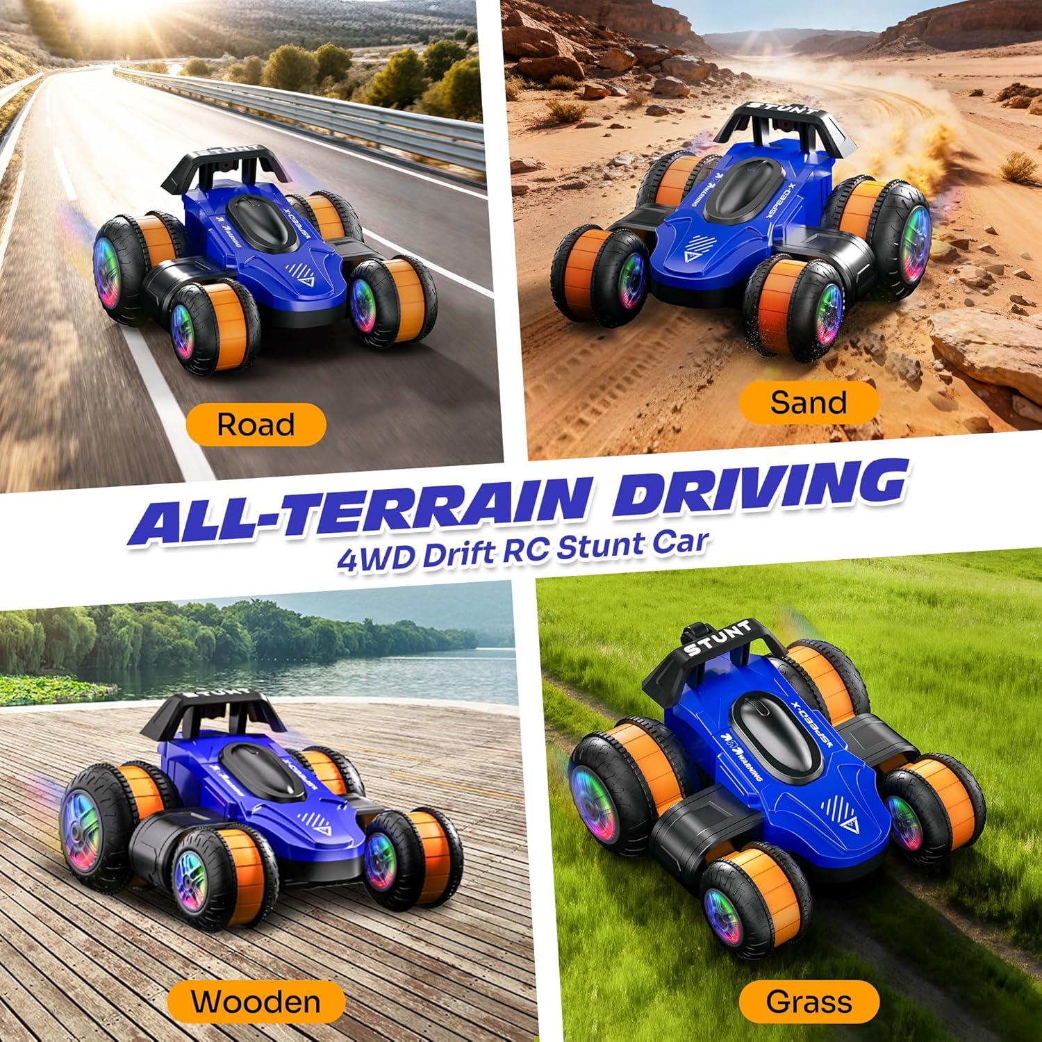 Coche RC Acrobático Toupus 8875E 4WD Azul 360° Acrobacias