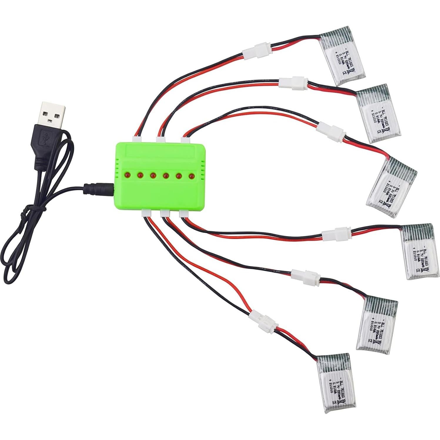 Baterías de Litio 6PCS 3.7V 220mAh Fytoo para Drones