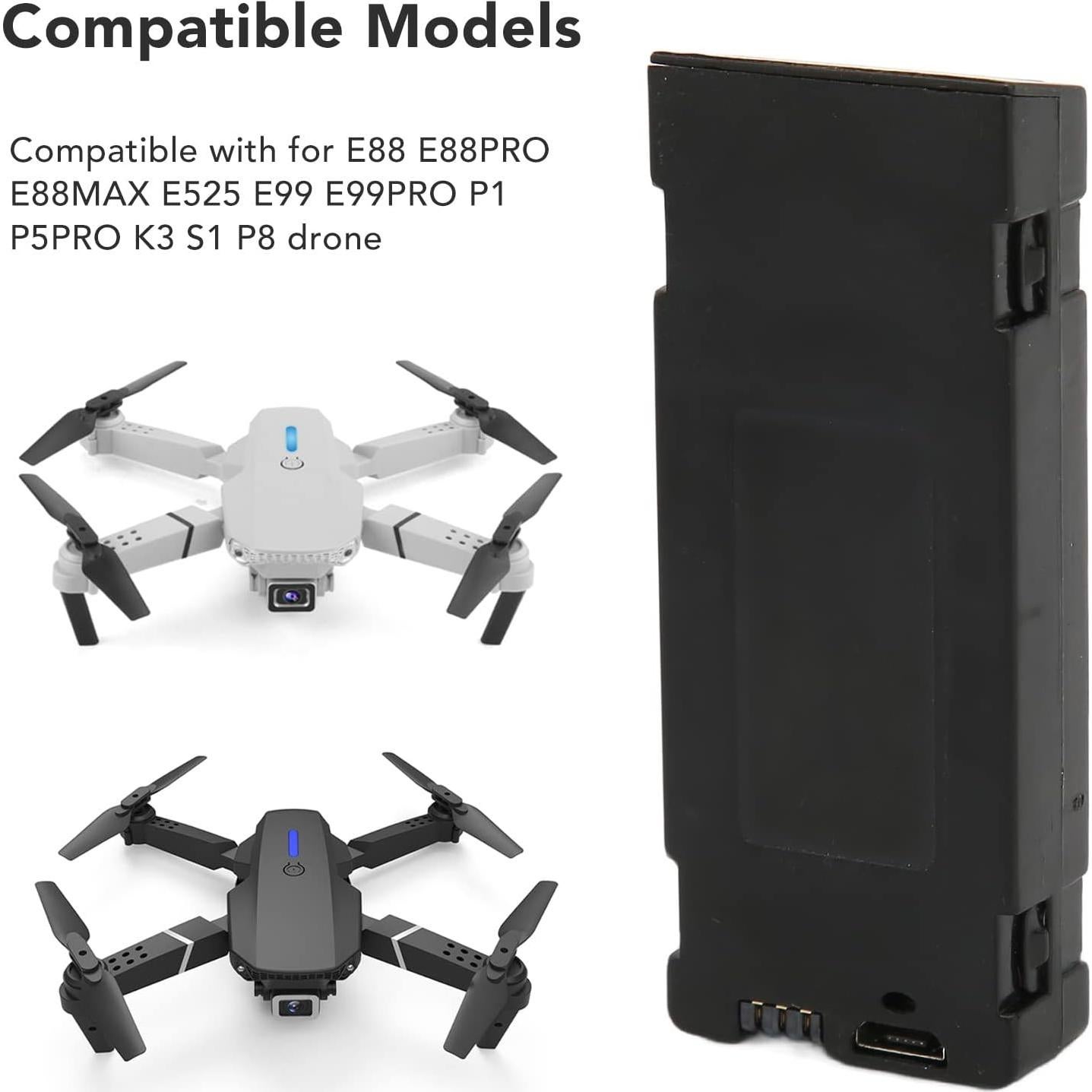 Batería de iones de litio Zunate 3.7V 1800mAh para dron RC E88 E99