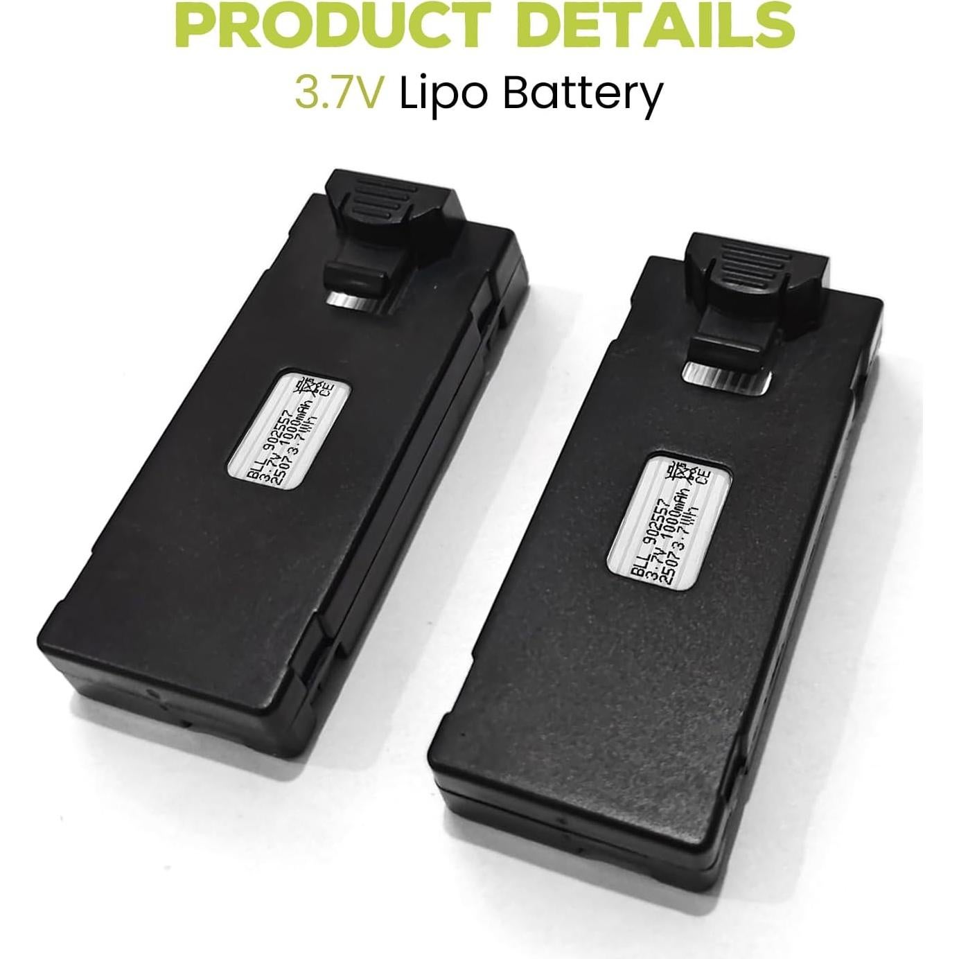 Batería Lipo 3.7V 1000mAh Sea Jump para Drones RC - 2PCS