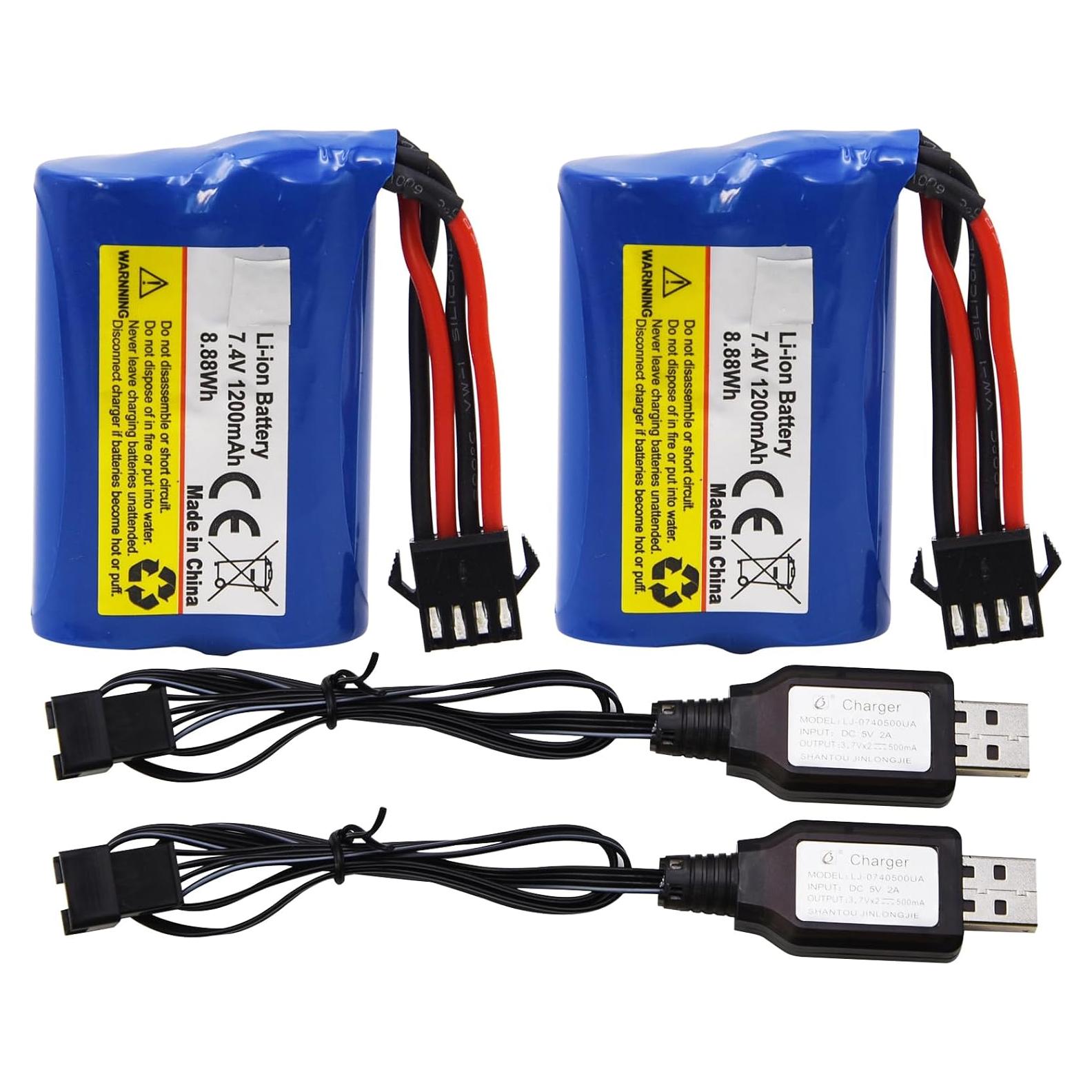 Batería recargable Li-ion 7.4V 1100mAh Blomiky SM-4P para barco RC