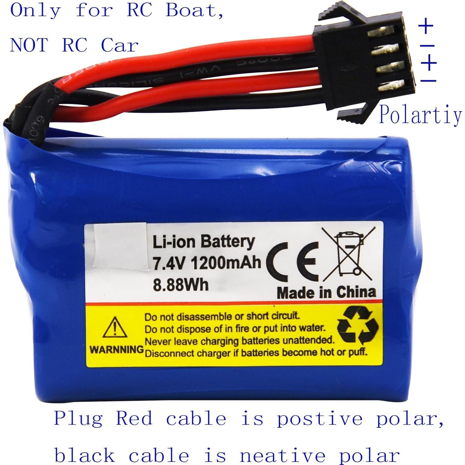 Batería recargable Li-ion 7.4V 1100mAh Blomiky SM-4P para barco RC