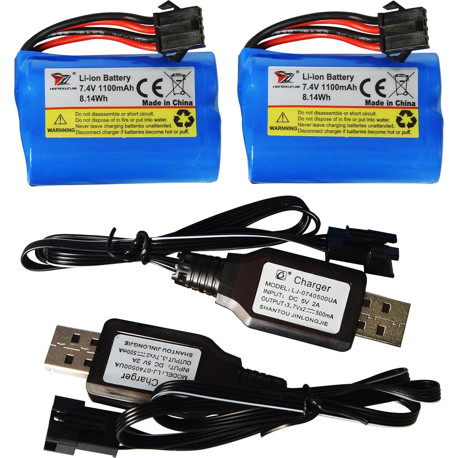 Batería recargable Li-ion 7.4V 1100mAh Blomiky SM-4P para barco RC