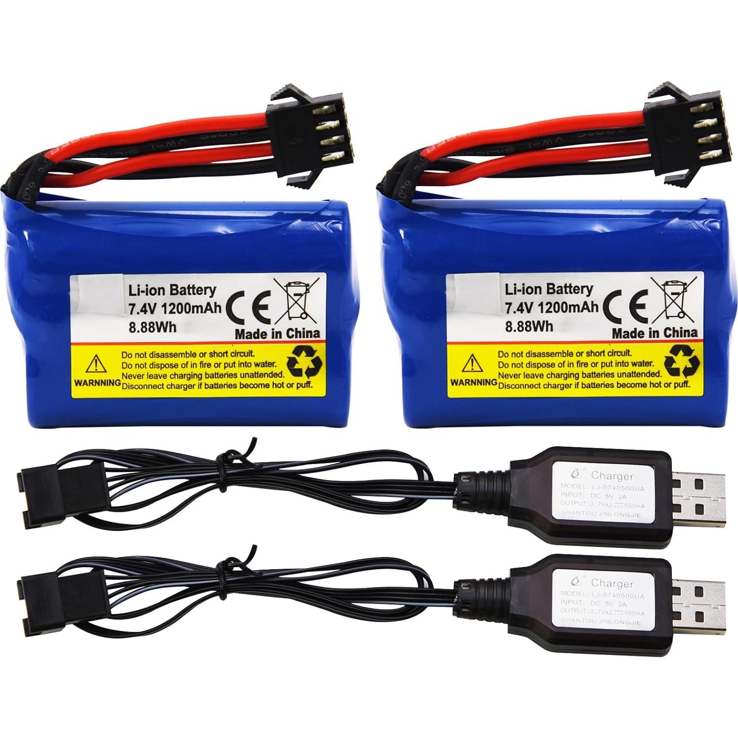 Batería recargable Li-ion 7.4V 1100mAh Blomiky SM-4P para barco RC
