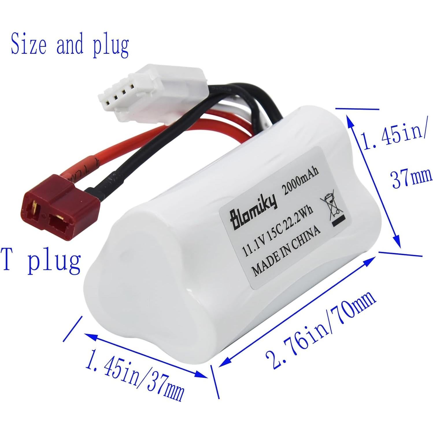 Batería Li-ion 11.1V 2000mAh Blomiky para Barco RC R608