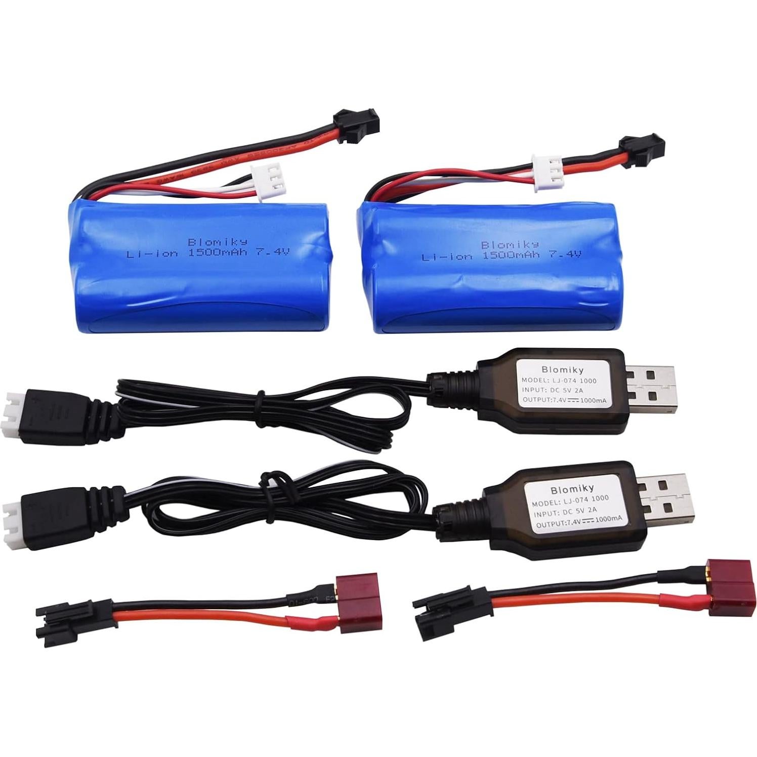 Batería de Litio Recargable 7.4V 1500mAh SM-2P BOFUNENG - 2 Pack