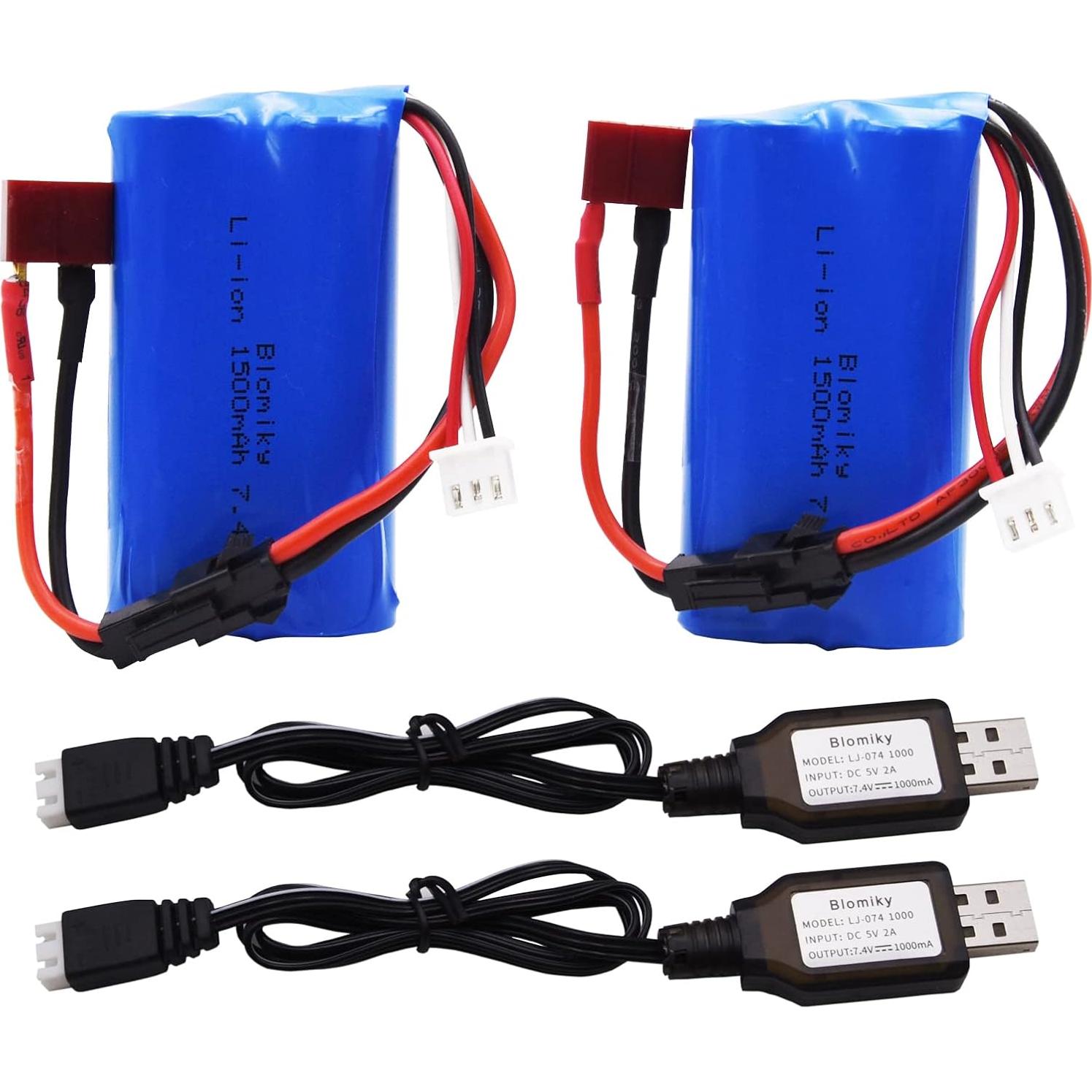 Batería de Litio Recargable 7.4V 1500mAh SM-2P BOFUNENG - 2 Pack