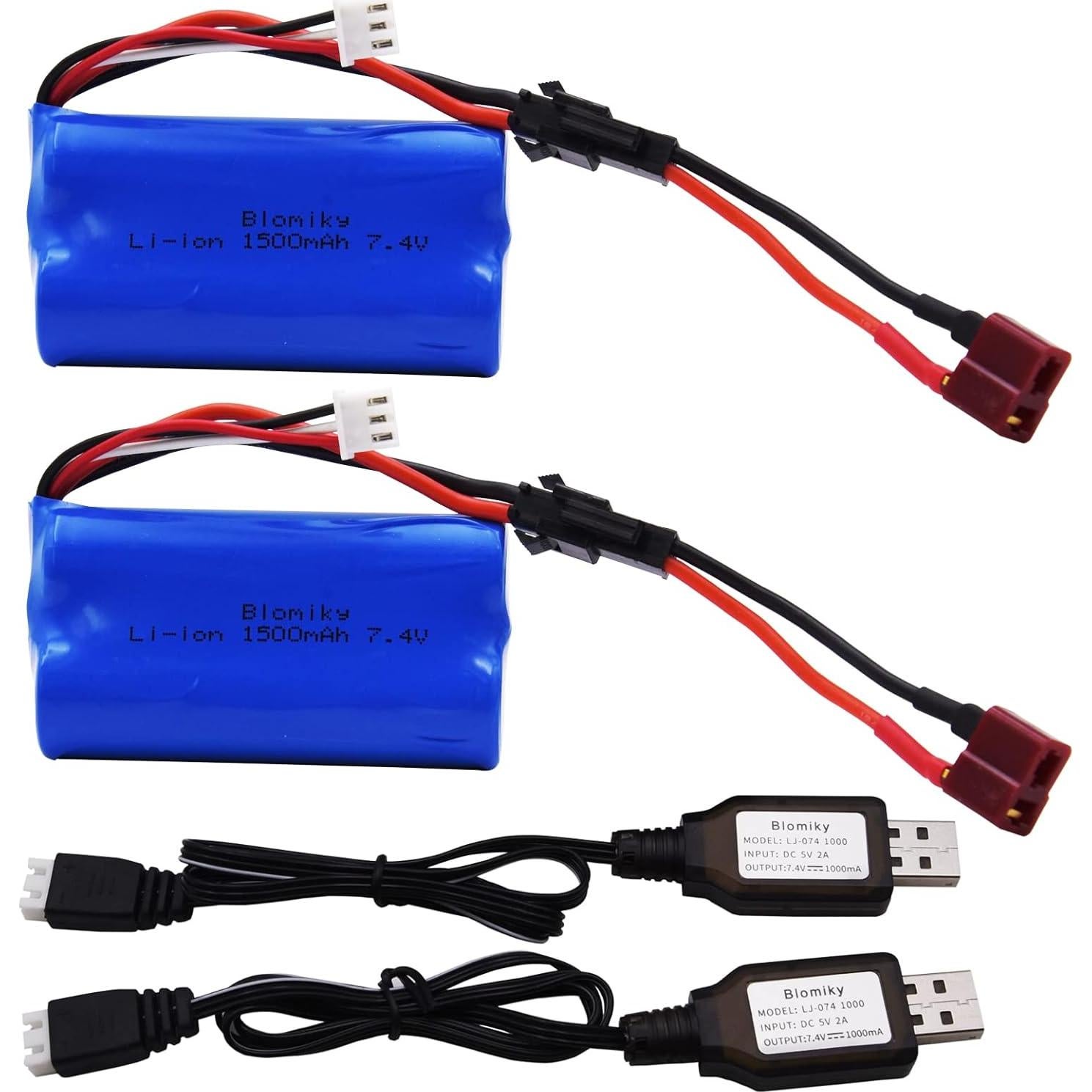 Batería de Litio Recargable 7.4V 1500mAh SM-2P BOFUNENG - 2 Pack