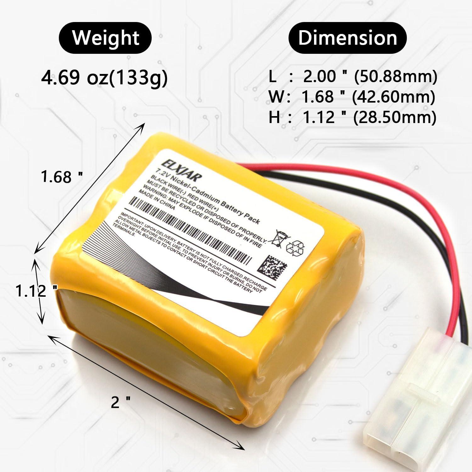 Paquete de Batería Recargable NiCd 7.2V 1000mAh Elxjar - 2 Unidades