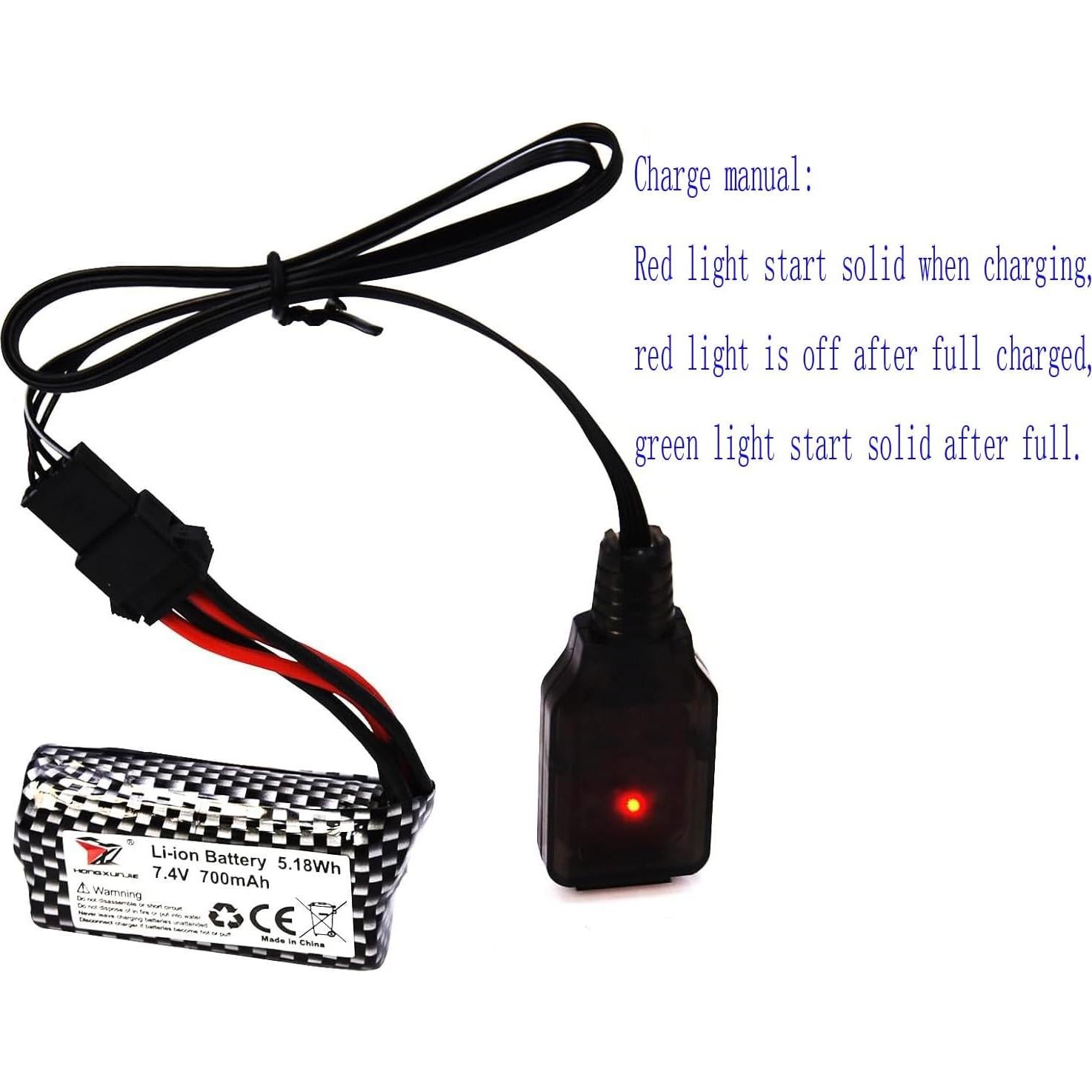 Batería Li-ion 7.4V 700mAh Blomiky para Barcos RC HJ812 HJ820 - 2 Pack