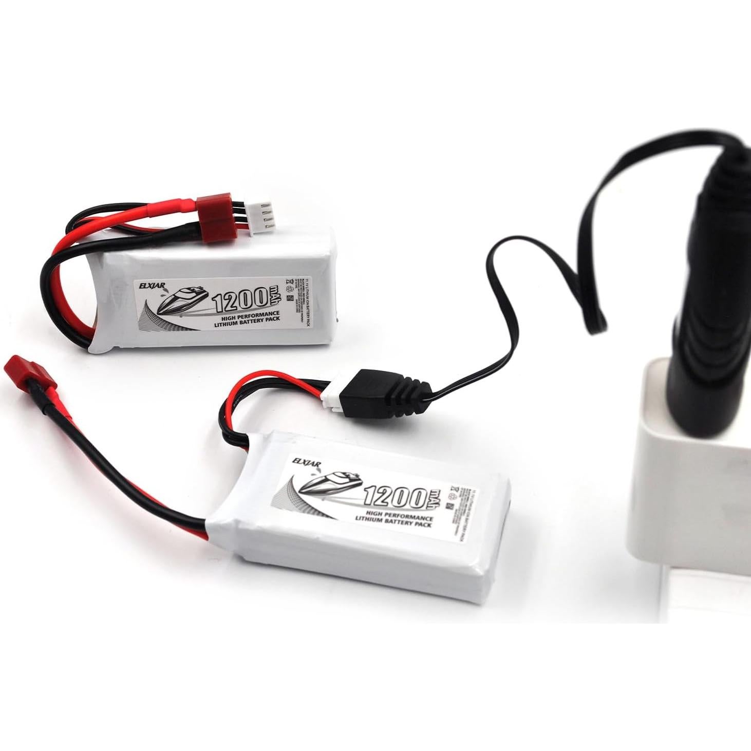 Batería LiPo 11.1V 1200mAh 30C elxjar T-Plug 2-Pack