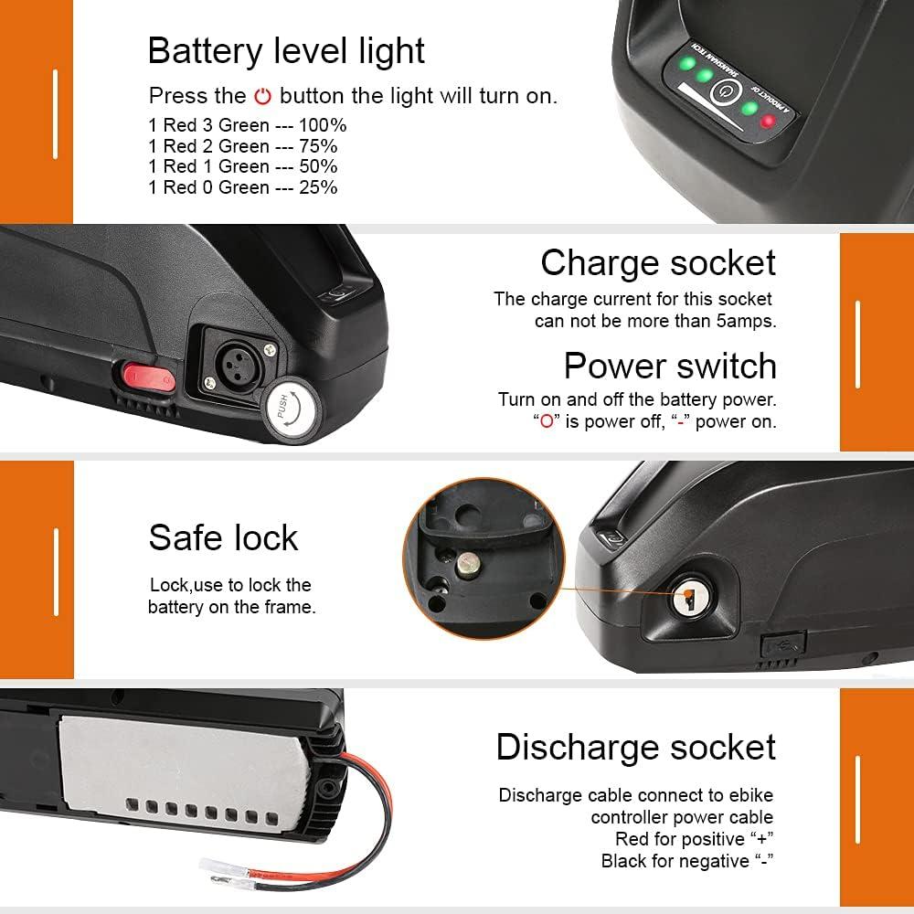 Batería de Ebike Yose Power 48V 13Ah para Motor 200-1000W