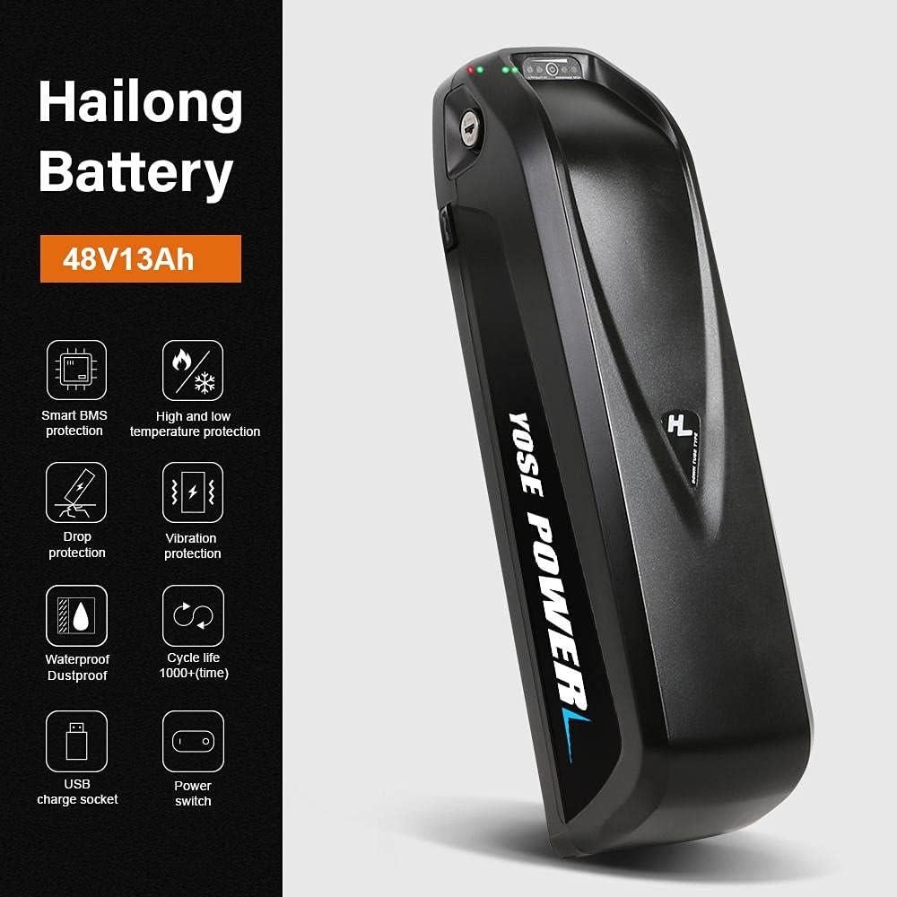 Batería de Ebike Yose Power 48V 13Ah para Motor 200-1000W
