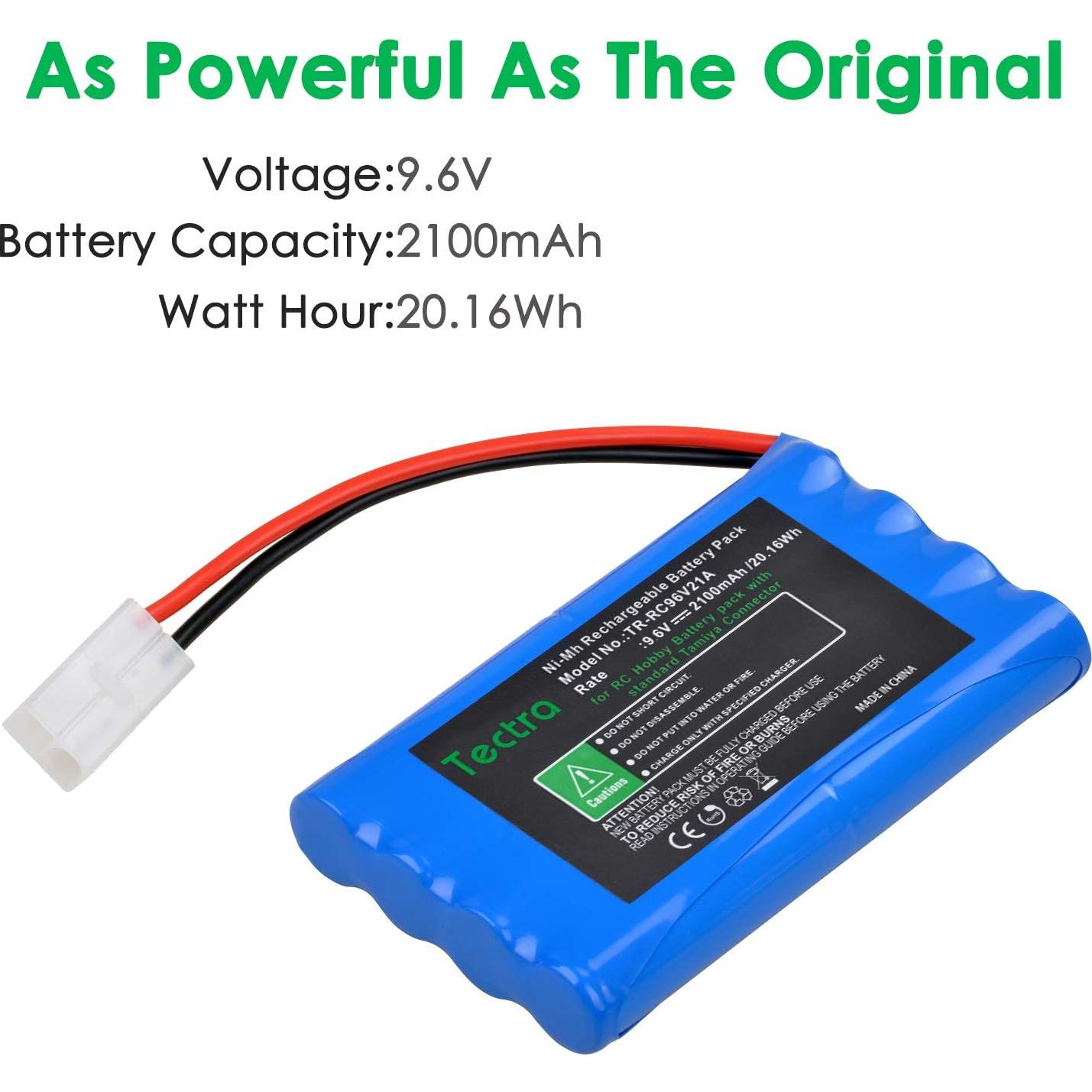 Batería Recargable NiMH Tectra 9.6V 2100mAh para Coche RC