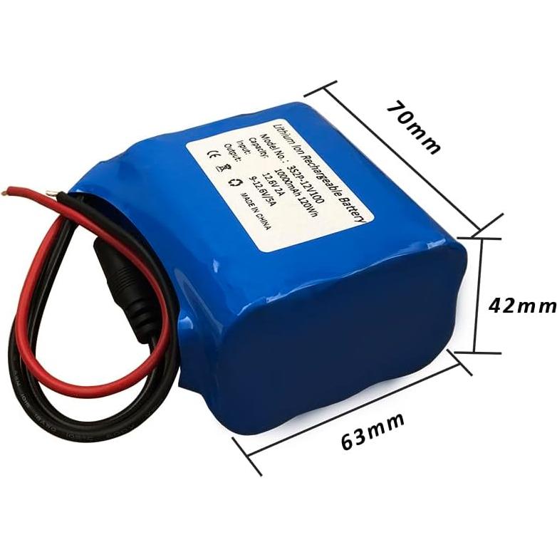 Batería de Litio Recargable 12V 10000mAh Seasider con Cargador