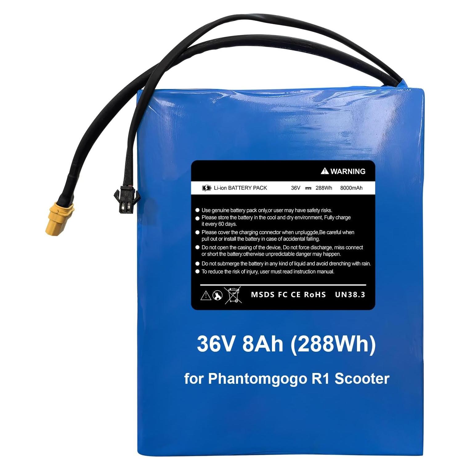 Batería de Litio 36V 8000mAh para Scooter Phantomgogo R1