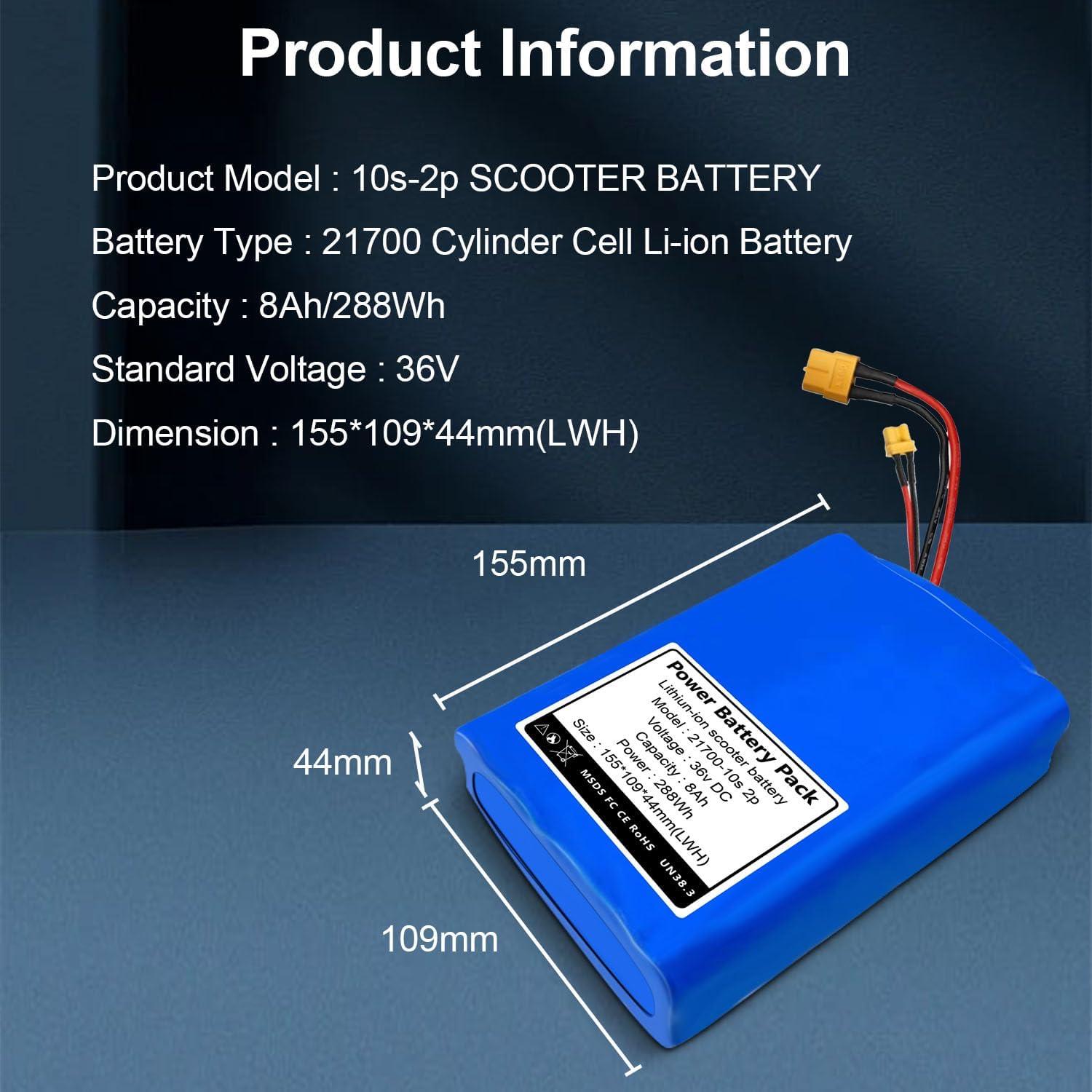 Batería de Skateboard Eléctrico 36V 8Ah Genérico Compatible