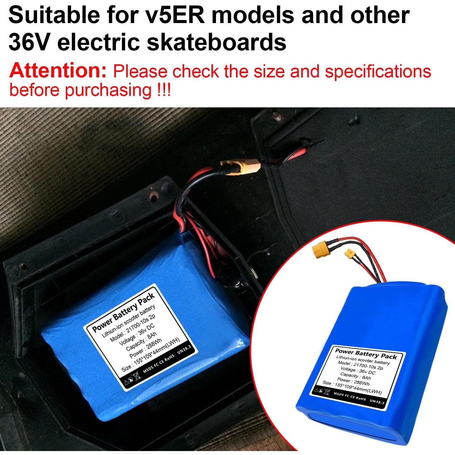 Batería de Skateboard Eléctrico 36V 8Ah Genérico Compatible