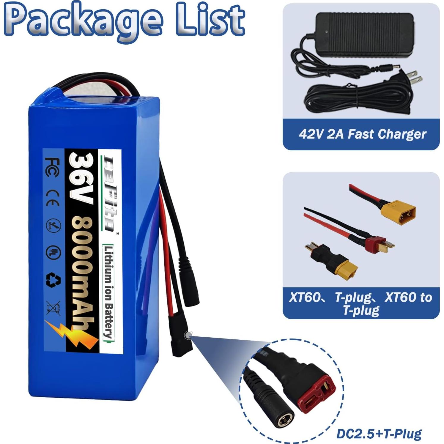 Batería de Litio 36V 8Ah Cefito para Ebike y Scooters